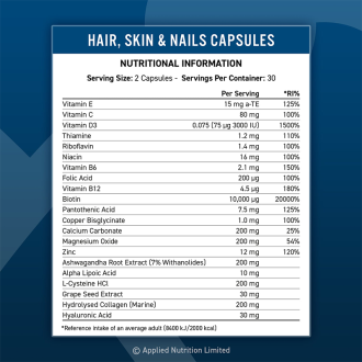 Applied Nutrition - Hair, Skin & Nails 60 capsule