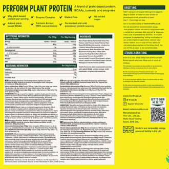 Vivo PERFORM Proteine Vegetale & BCAA Madagasca Vanilla 988g (info)