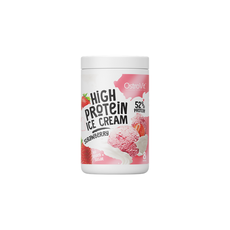 Mix Inghetata Proteica OstroVit High Protein Ice Cream 400g Capsuni