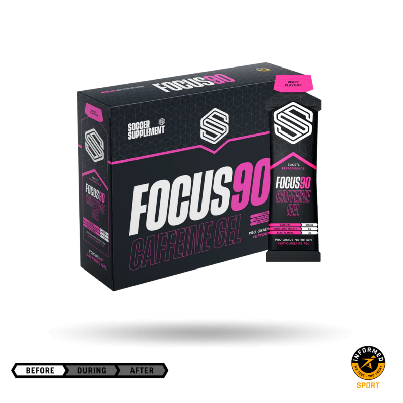 Cutie 12 Geluri Energizante cu Cafeină Soccer Supplement Focus90 70g Berry