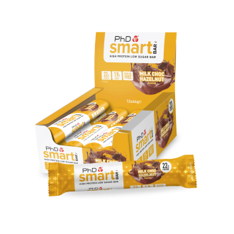 Cutie 12 Batoane Proteice PhD Smart Bar 64g Milk Choc Hazelnut