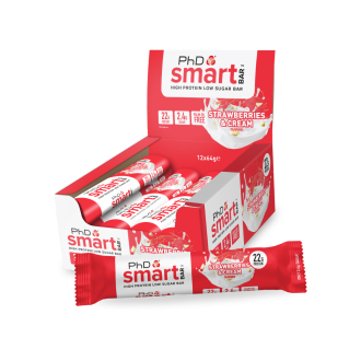 Cutie 12 Batoane Proteice PhD Smart Bar 64g Strawberry & Cream