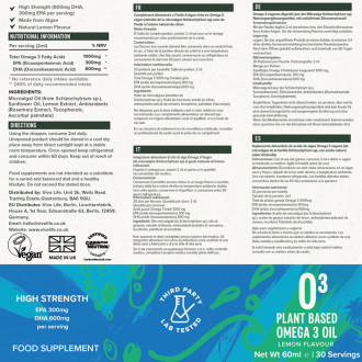 Vivo Life Omega 3 lichid 60ml informatii nutritionale