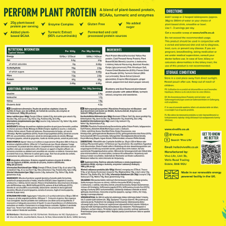 Vivo PERFORM Proteine Vegetale & BCAA Acai & Blueberry 988g Info