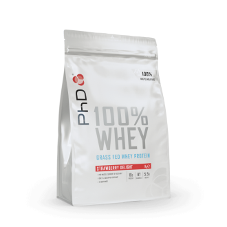 Proteine din Zer PhD 100% Whey Protein Powder 1kg Strawberry