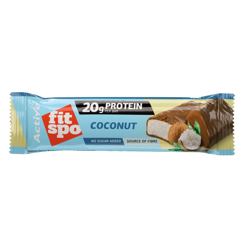Baton Proteic FitSpo Active Protein Bar 60g Coconut