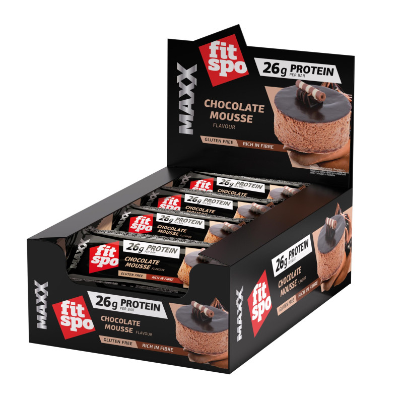 Cutie 12 Batoane Proteice FitSpo Maxx 26g protein 75g Choco Mousse