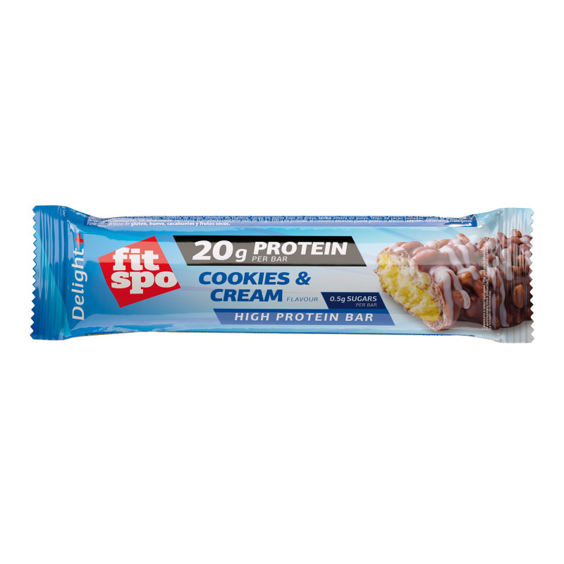 Baton Proteic FitSpo Delight Protein Bar 60g Cookies & Cream