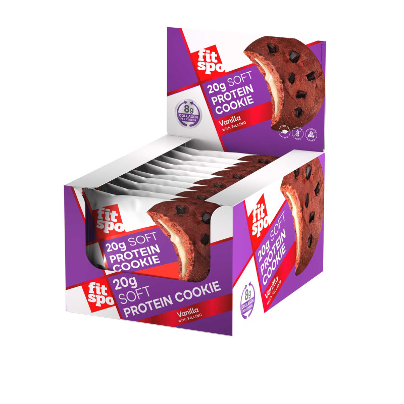 Cutie 10 Prajituri Proteice FitSpo Protein Cookie 70g - Diverse arome