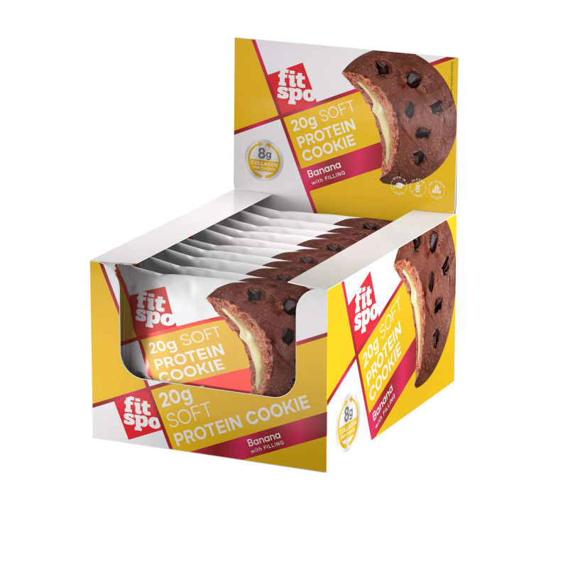 Cutie 10 Prajituri Proteice FitSpo Protein Cookie 70g Banana
