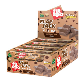 Cutie 12 Batoane din Ovăz FitSpo Flapjack Oat Bar 80g Chocolate Chip