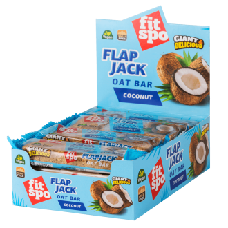 Cutie 12 Batoane din Ovăz FitSpo Flapjack Oat Bar 80g Coconut