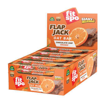 Cutie 12 Batoane din Ovăz FitSpo Flapjack Oat Bar 90g Chocolate Chip Orange