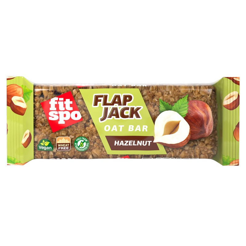 Baton din Ovăz FitSpo Flapjack Oat Bar 80g Hazelnuts