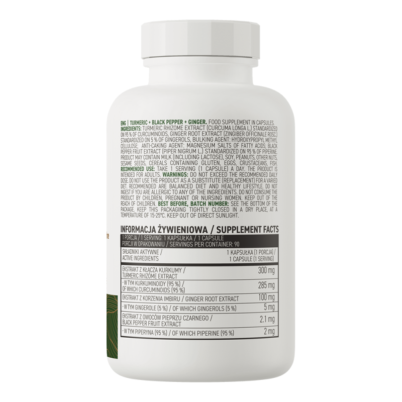 OstroVit Turmeric + Black Pepper + Ginger VEGE – 90 capsule