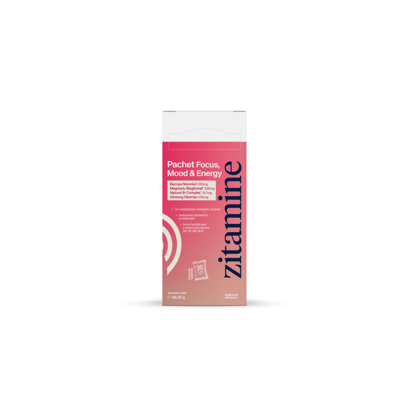 Zitamine Focus, Mood & Energy Pack 30 plicuri x 4 capsule