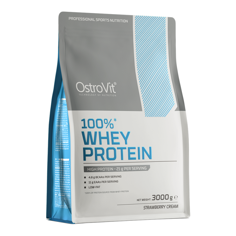 Proteină din Zer OstroVit 100% Whey Protein 3kg Strawberry