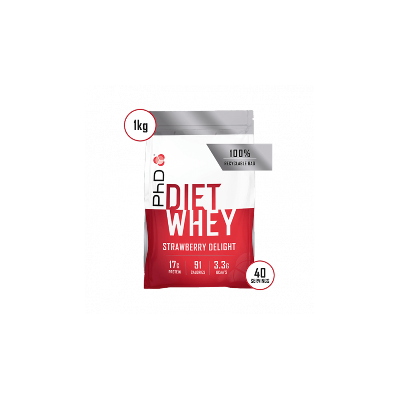 Proteina din Zer PhD Diet Whey Protein 1kg Strawberry Delight