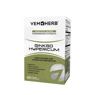 Extract de Ginkgo si Sunatoare VemoHerb Ginkgo Hypericum 60 capsule