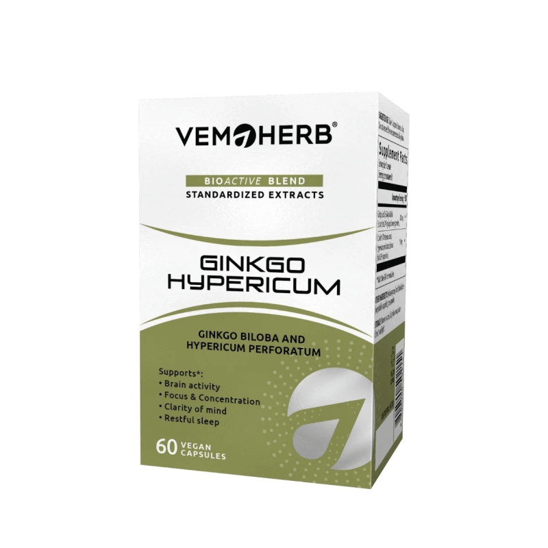 Extract de Ginkgo si Sunatoare VemoHerb Ginkgo Hypericum 60 capsule
