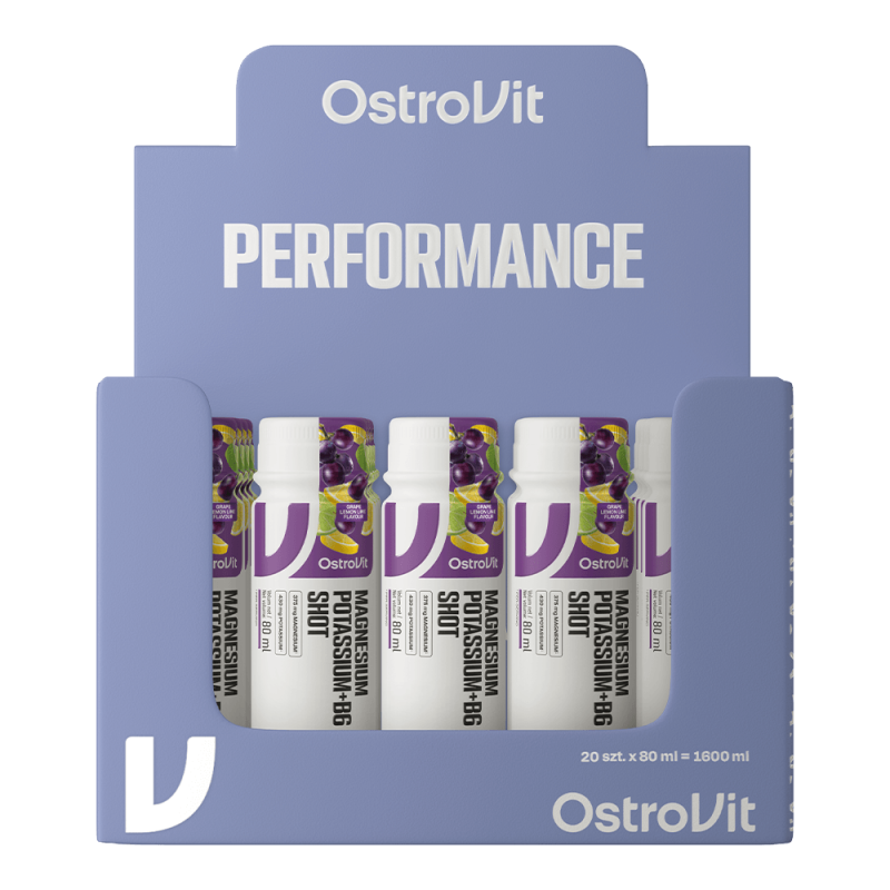 Cutie 20 Shoturi OstroVit Magneziu Lichid 375mg cu Potasiu și B6