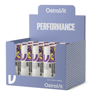 OstroVit Cutie 20 Shoturi Magneziu Lichid 375mg cu Potasiu și B6