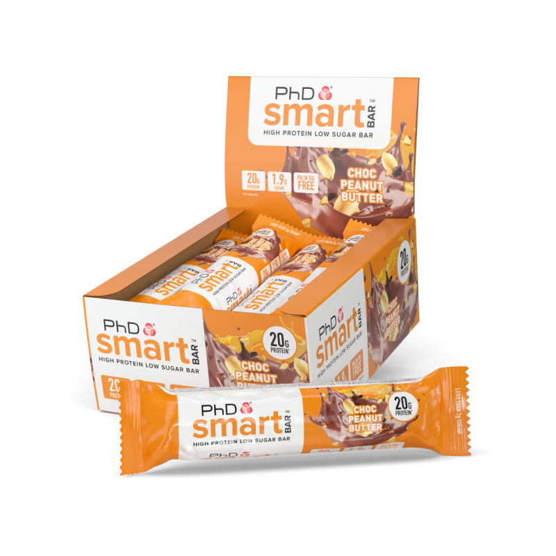 Cutie 12 Batoane Proteice PhD Smart Bar 64g Choc Peanut Butter