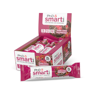 Cutie 12 Batoane Proteice PhD Smart Bar 64g Dark Chocolate Raspberry