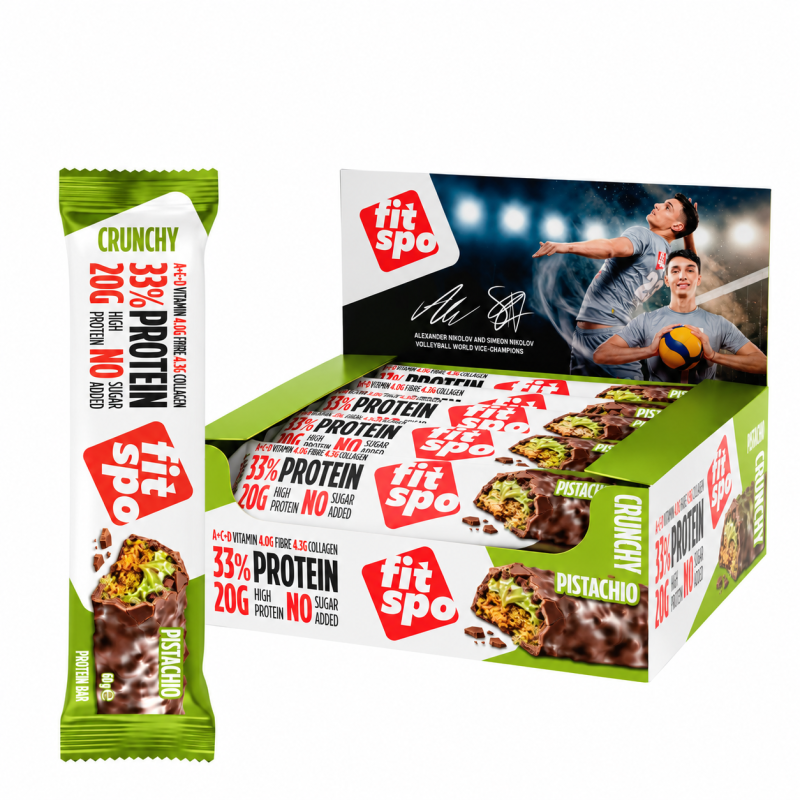 Cutie 12 Batoane Proteice FitSpo Crunchy Protein Bar 60g Diverse arome