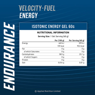 Applied Nutrition Endurance Velocity Fuel Isotonic Energy Gel 60ml