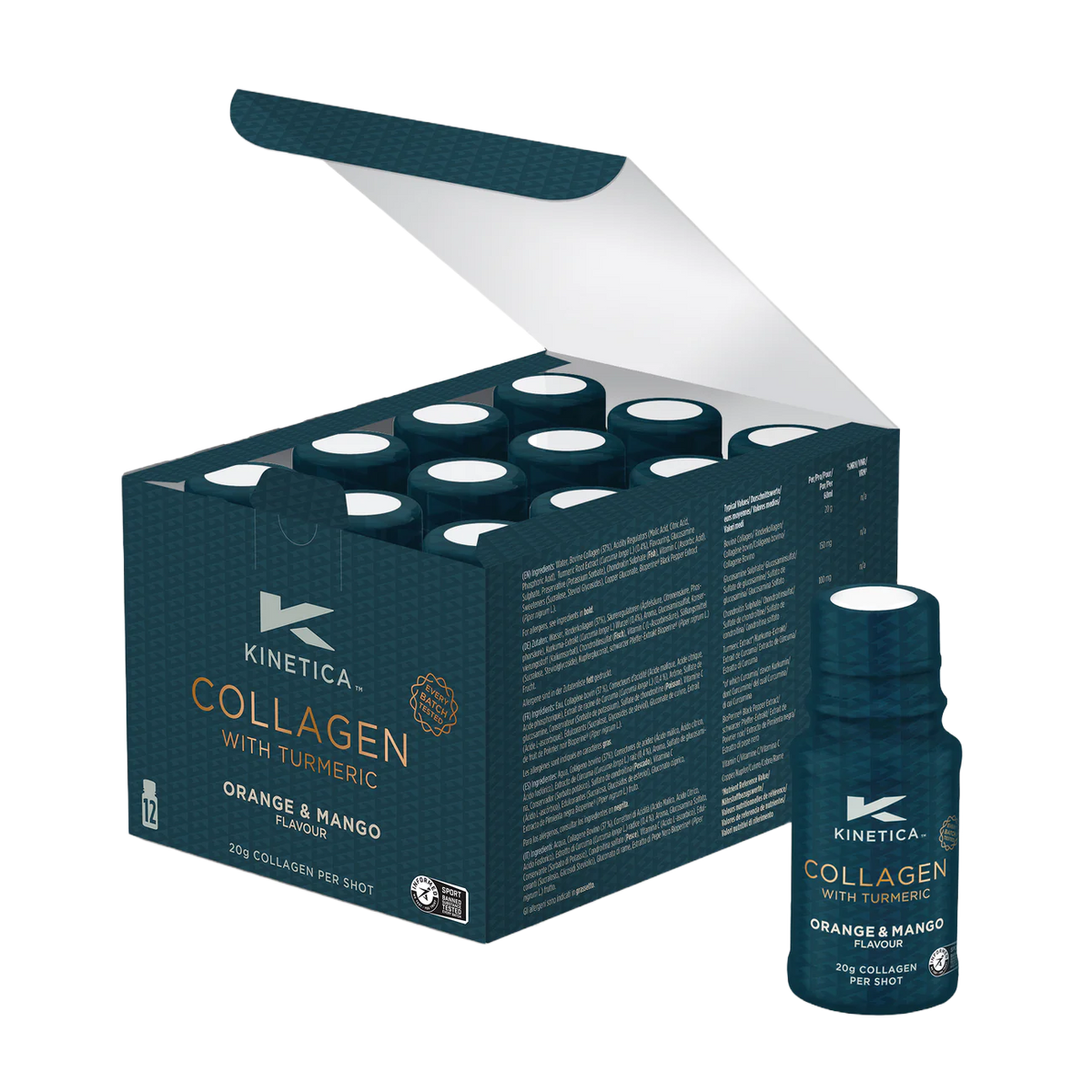 Colagen cu Turmeric Kinetica Shot Orange Mango 12 x 60ml