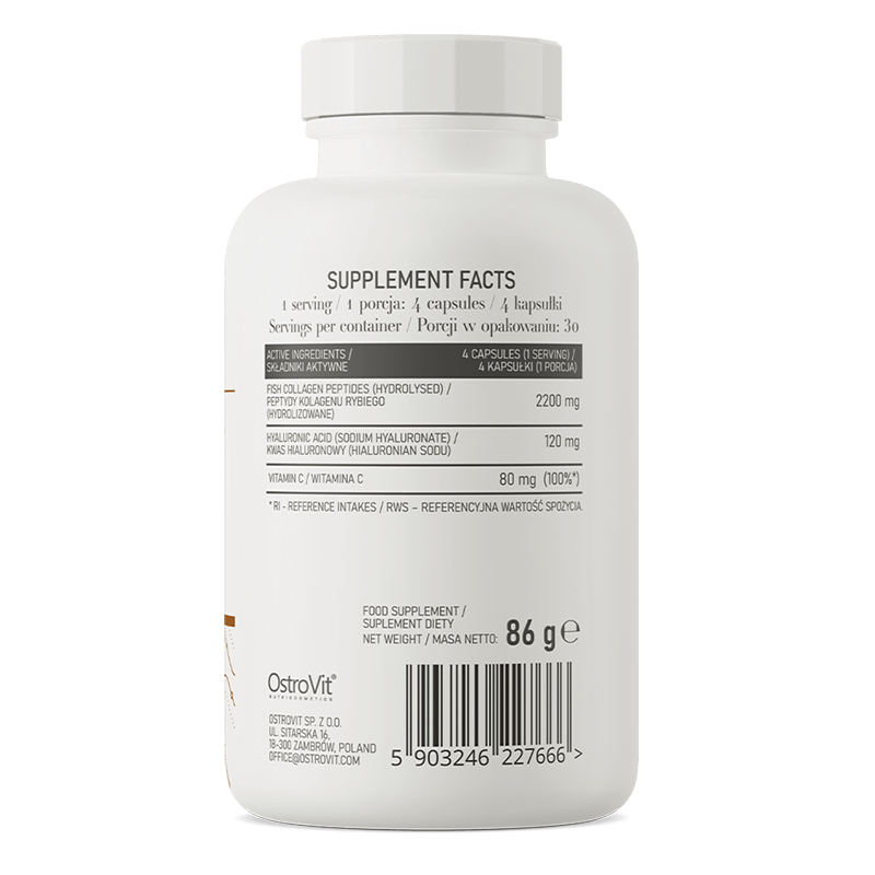 OstroVit Colagen Marin cu Acid Hialuronic și Vitamina C 120 capsule