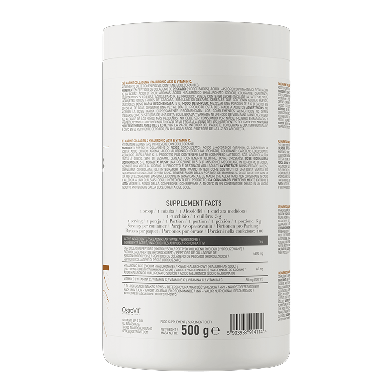 OstroVit Colagen Marin + Acid Hialuronic + Vitamina C 500g