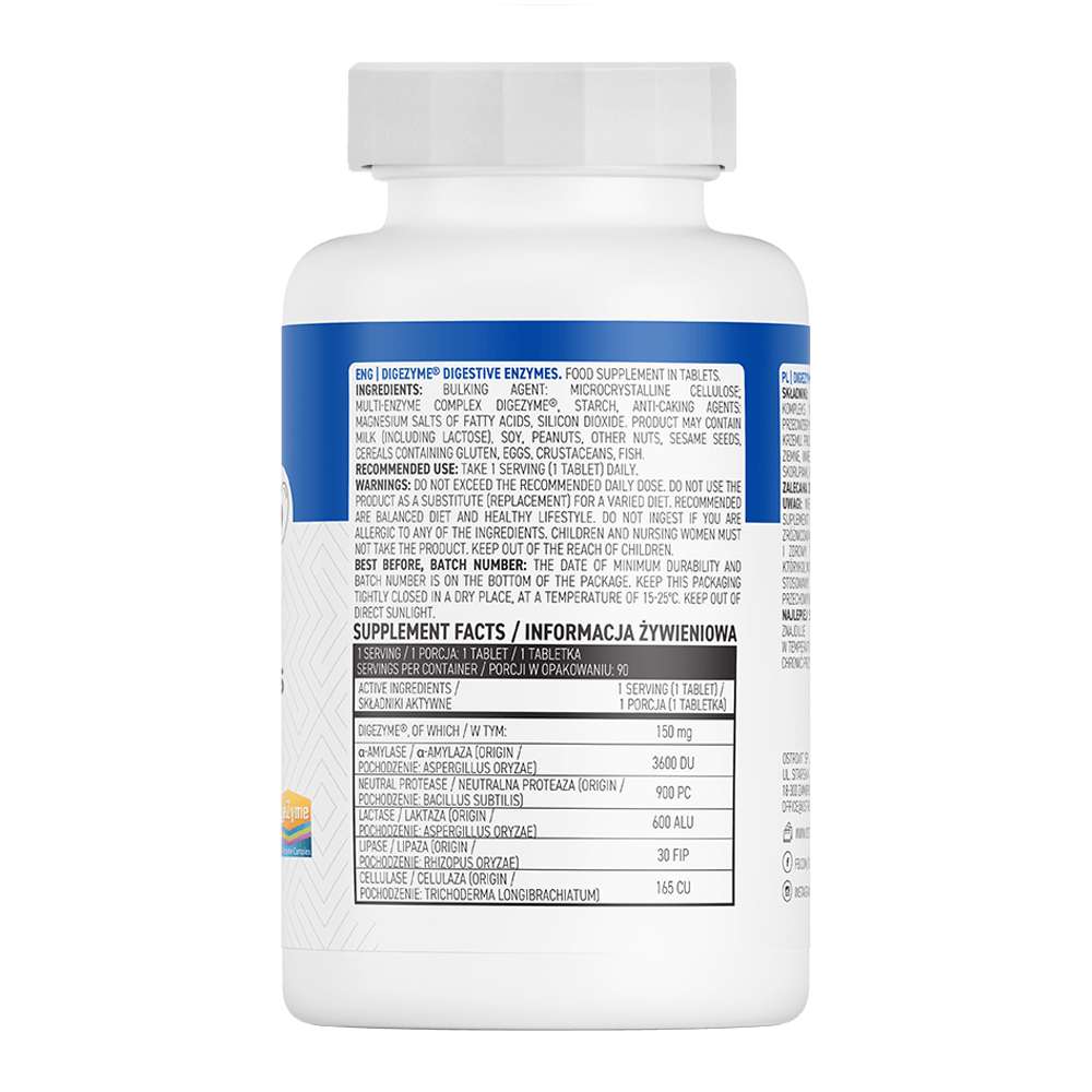 Enzime Digestive OstroVit Digezyme 90 tabs