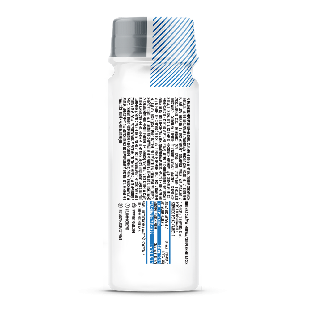 Magneziu Lichid 375mg cu Potasiu și B6 OstroVit Shot 80ml