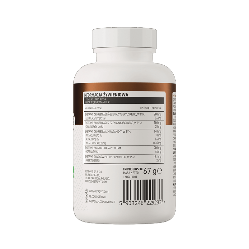 Ginseng Complex OstroVit Triple Ginseng 90 capsule
