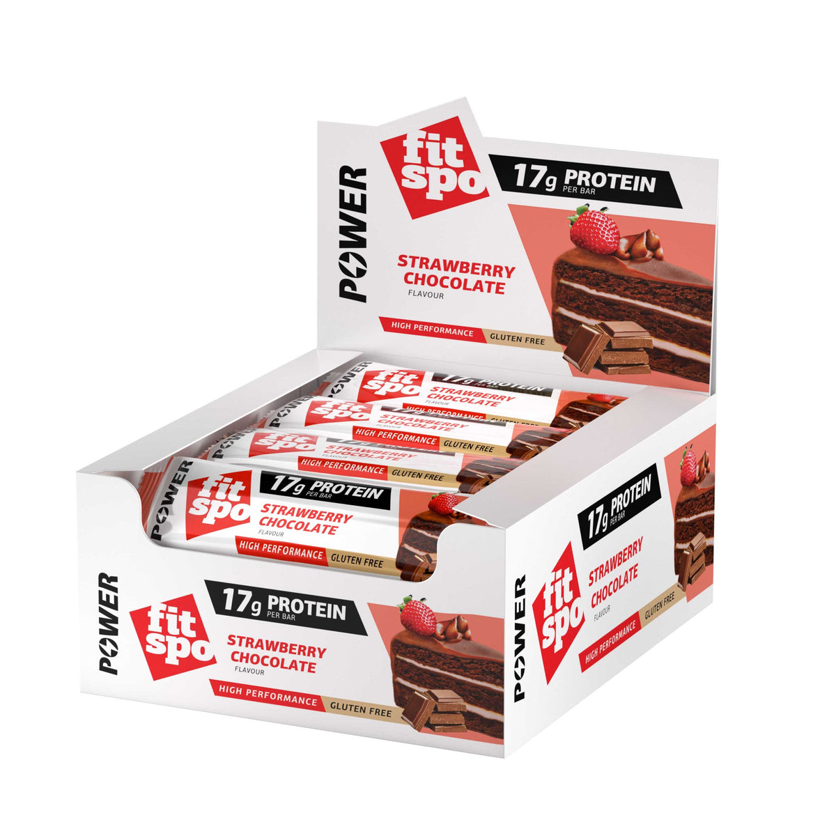 Cutie 12 Batoane Proteice FitSpo Power Protein Bar 55g - Diverse arome
