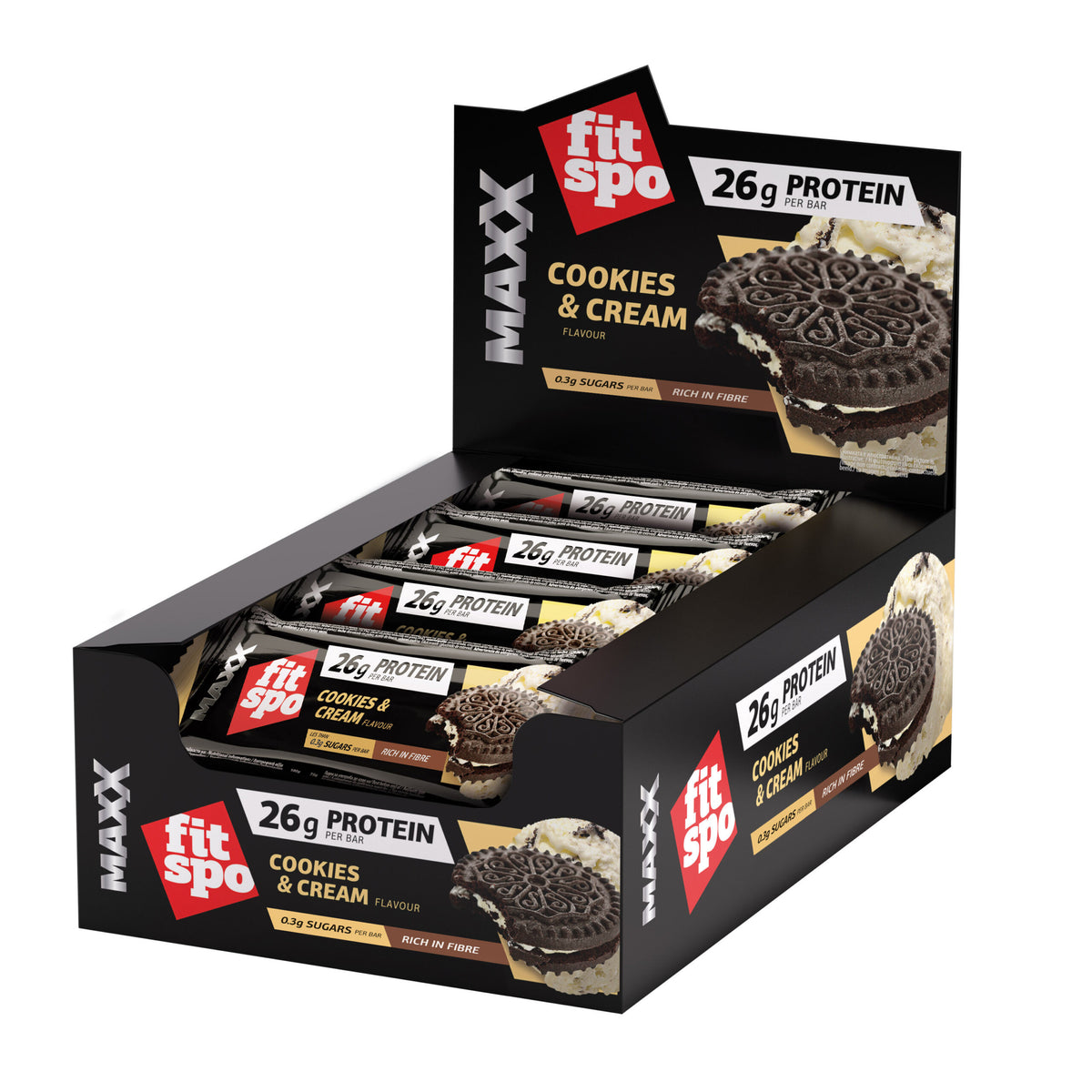 Cutie 12 Batoane Proteice FitSpo Maxx 26g protein 75g - Diverse arome