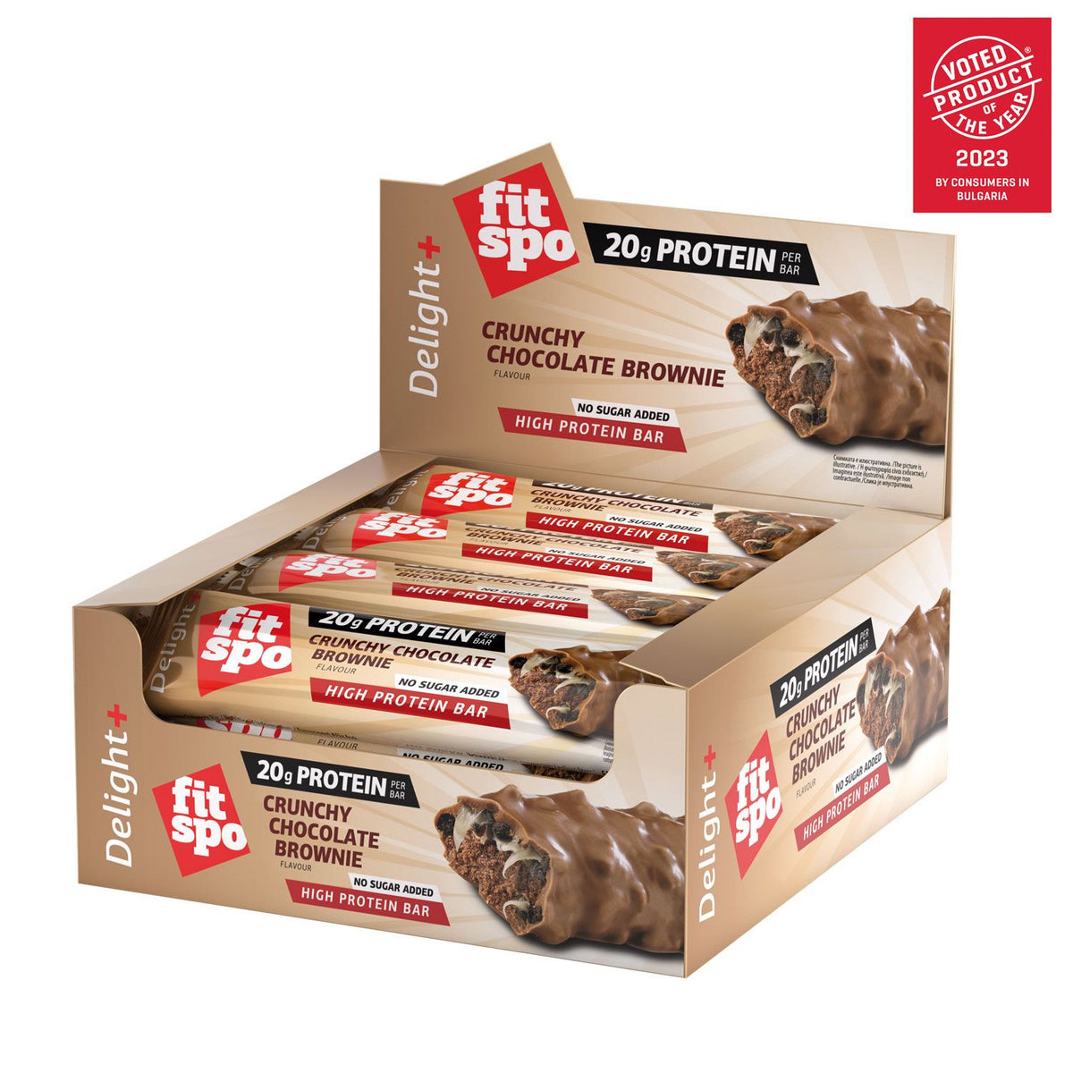 Cutie 12 Batoane Proteice FitSpo Delight Protein Bar 60g - Diverse arome