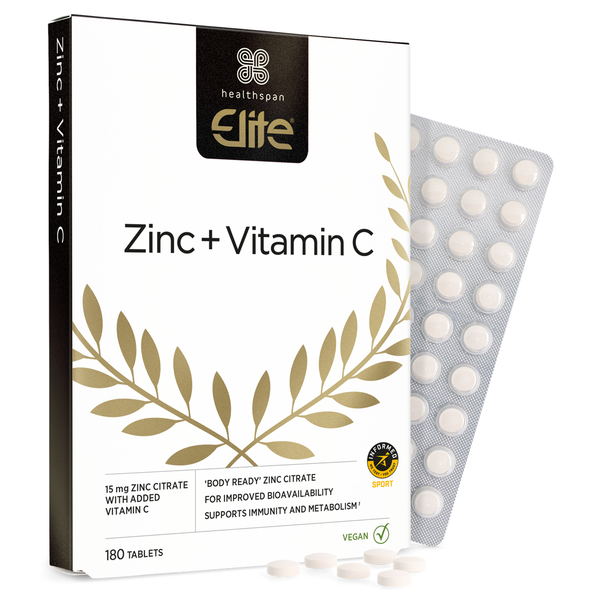Healthspan Elite Zinc + Vitamina C 180 tablete