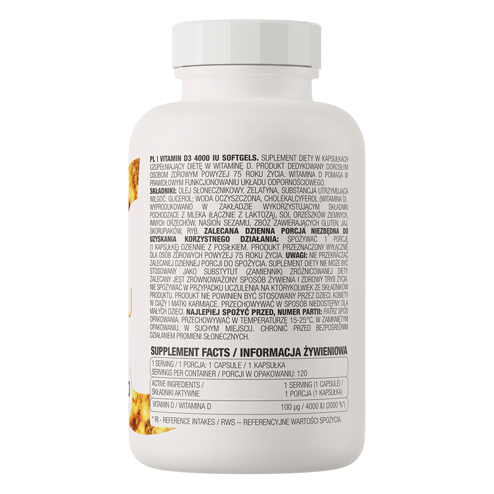 OstroVit Vitamina D3 4000 UI 120 capsule moi