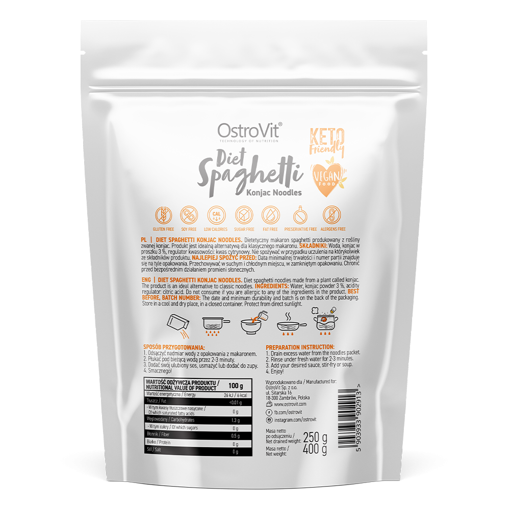 Paste Konjac OstroVit Diet Spaghetti Noodles 400g