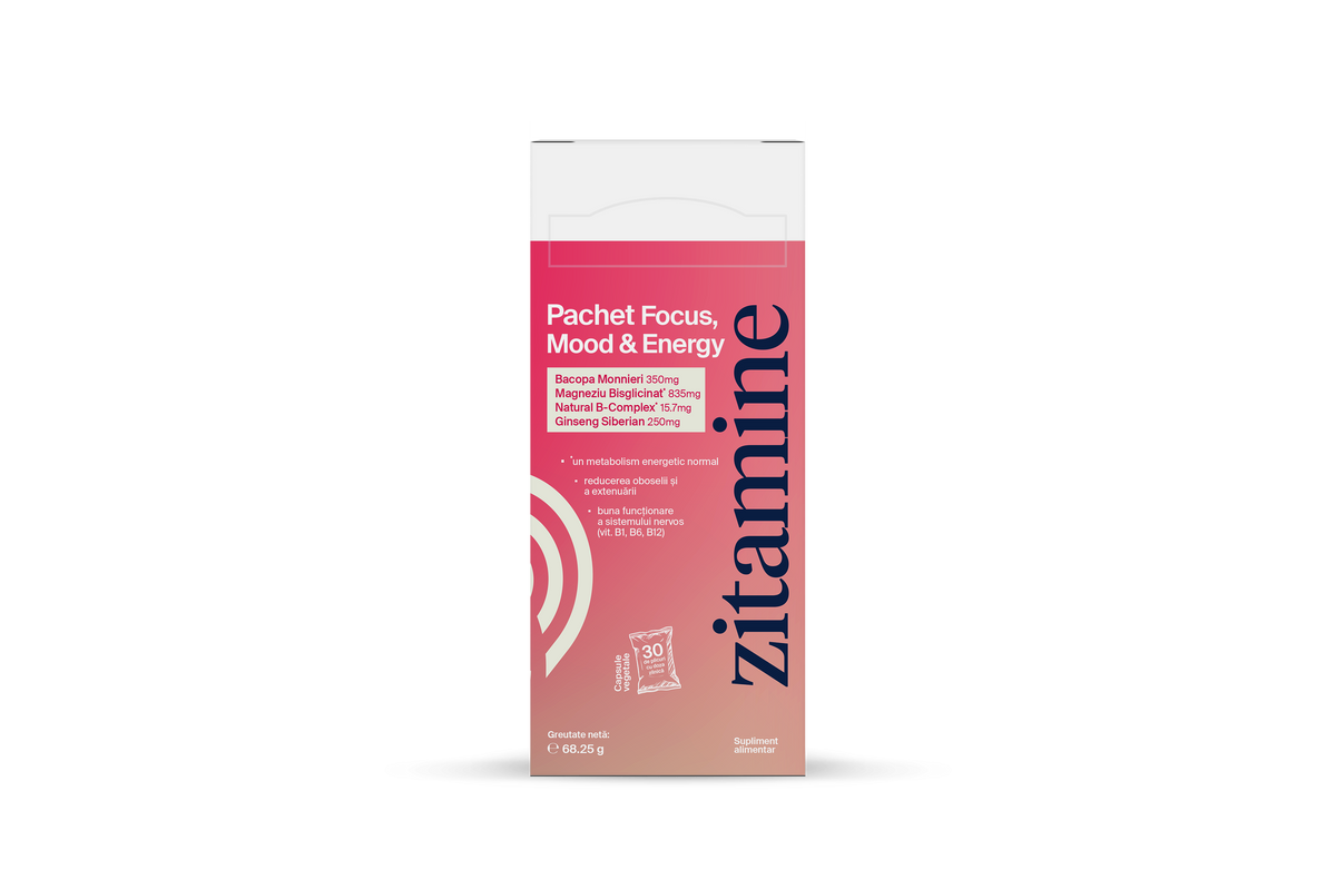 Zitamine Focus, Mood & Energy Pack 30 plicuri x 4 capsule