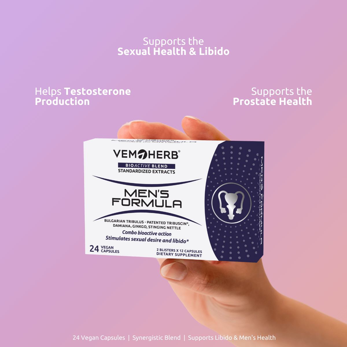 VemoHerb Men's Formula, supliment alimentar, 24 capsule