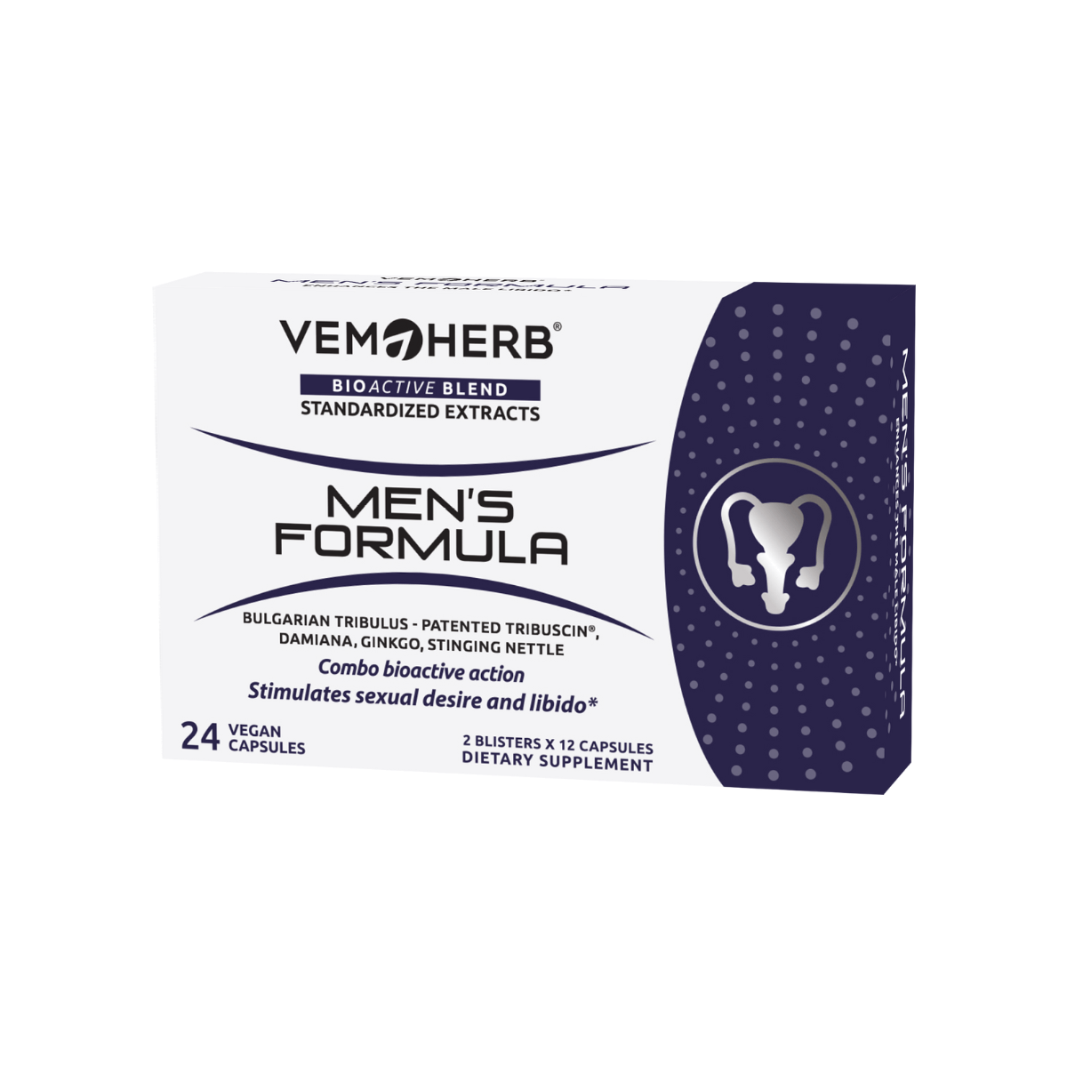 VemoHerb Men's Formula, supliment alimentar, 24 capsule