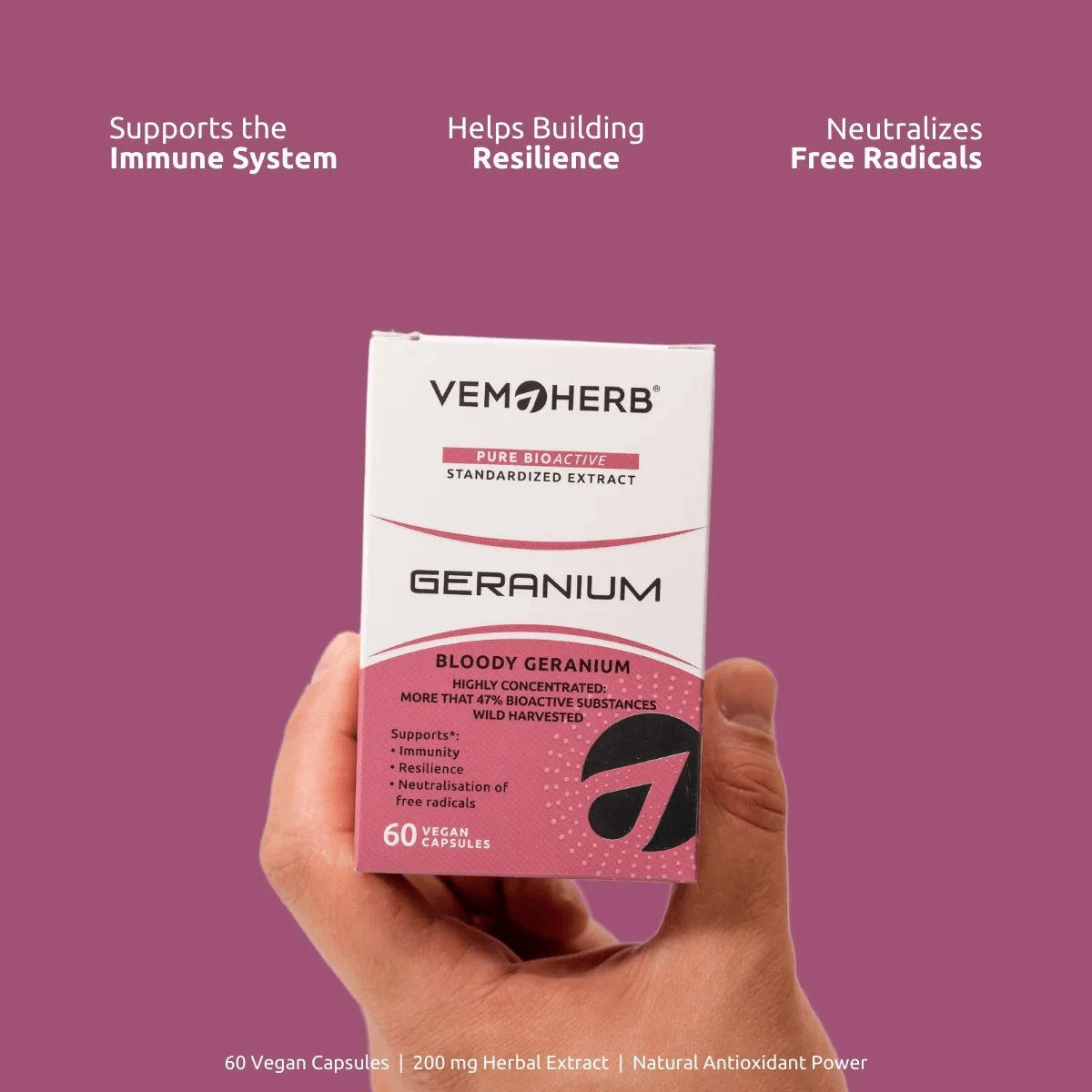 Extract de Ciocul Berzei VemoHerb Geranium 60 capsule