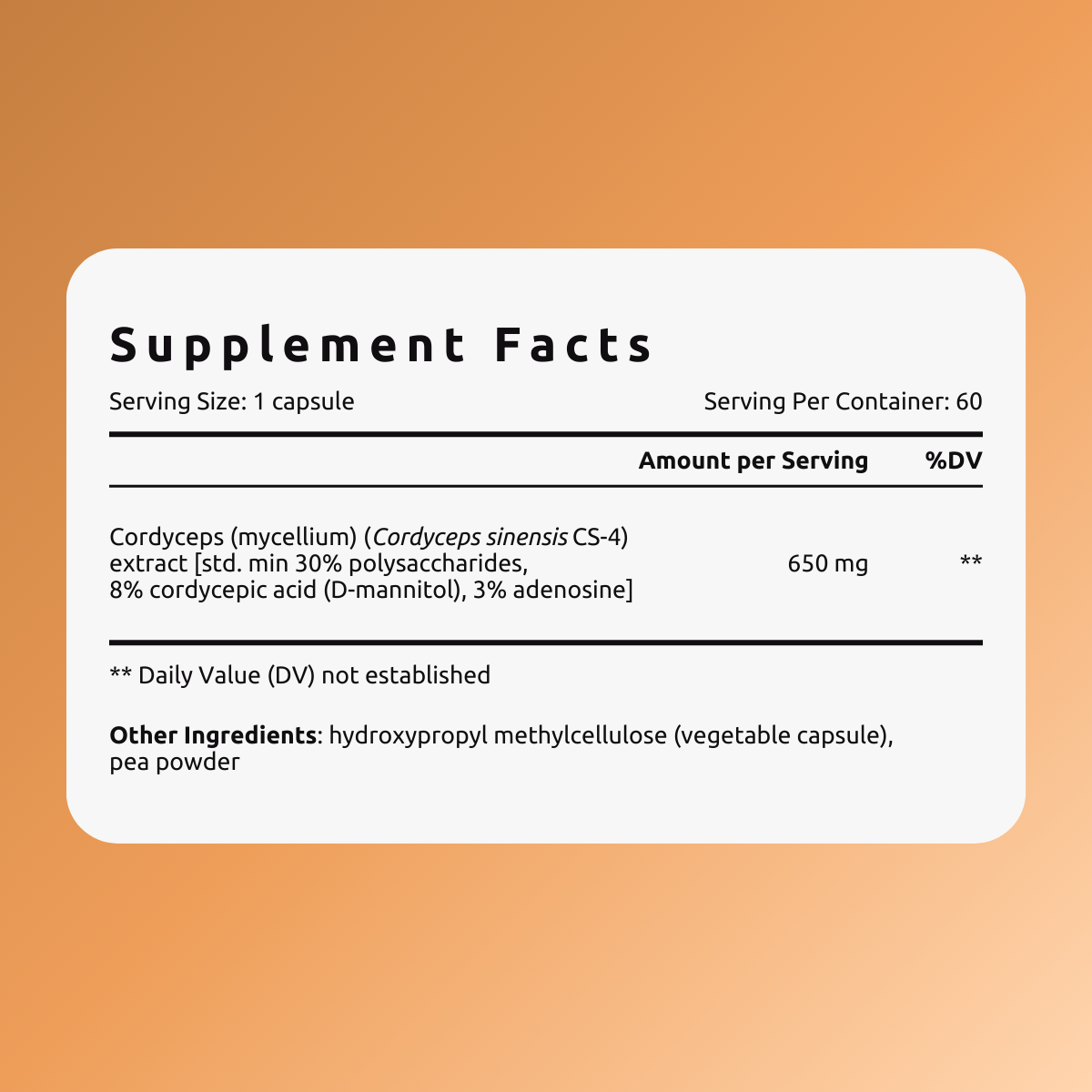 Extract de Cordyceps VemoHerb Cordyceps 60 capsule