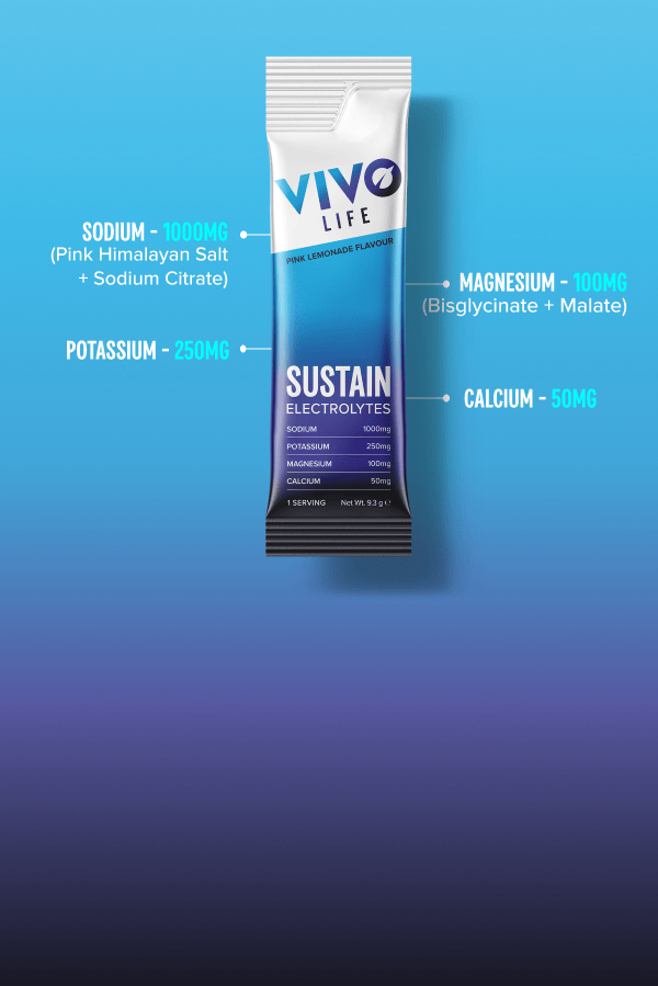 Vivo Sustain Electrolytes - cutie 15 plicuri de hidratare cu electroliti 15 X 9.3g
