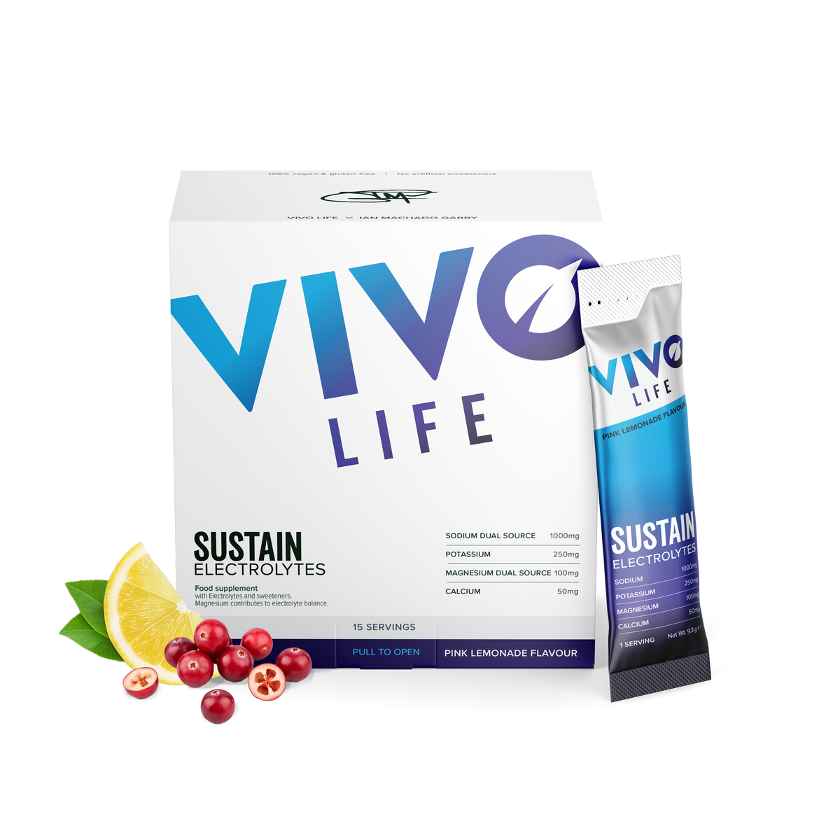 Vivo Sustain Electrolytes - cutie 15 plicuri de hidratare cu electroliti 15 X 9.3g
