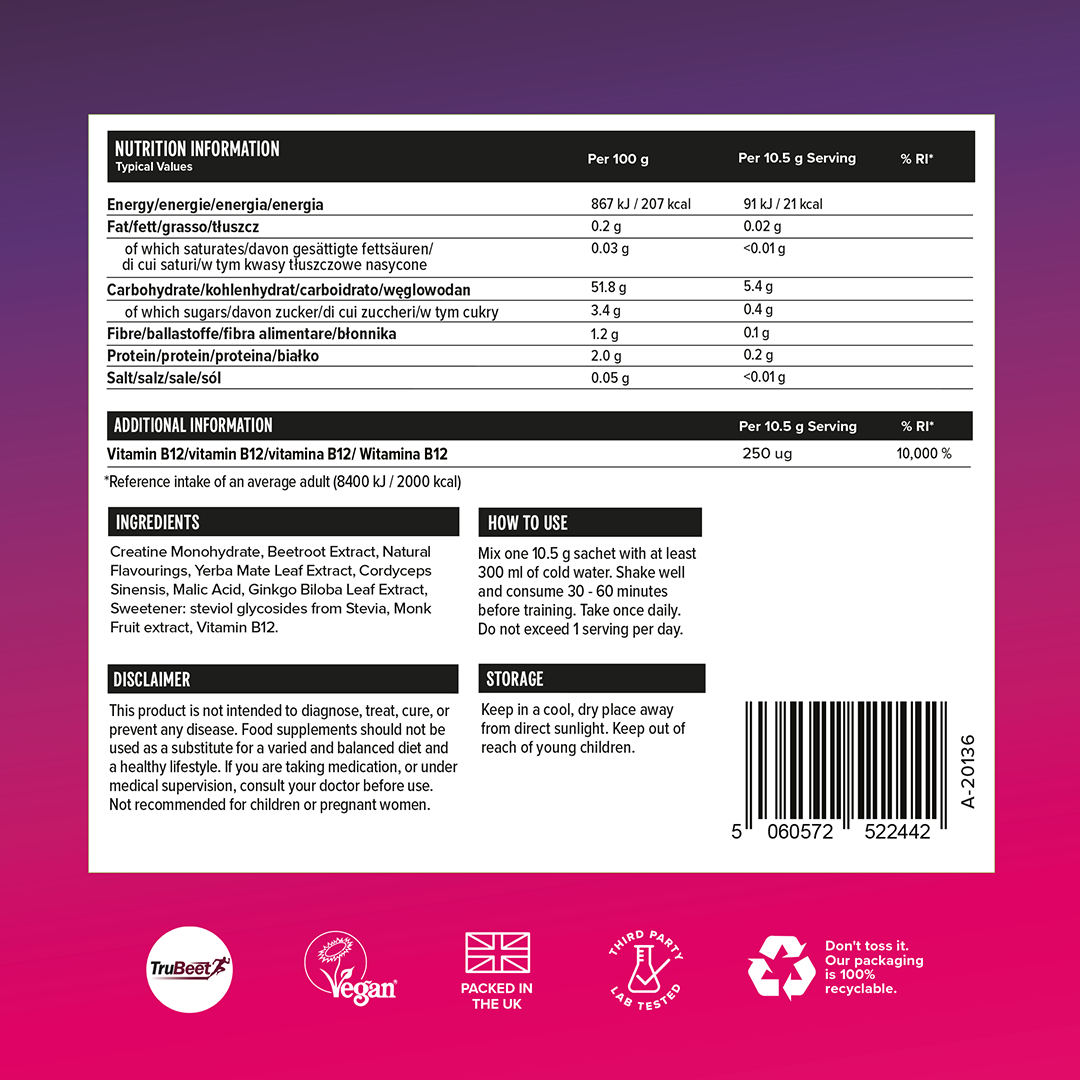 Vivo Ignite - Cutie 12 plicuri Pre-Workout, 12 x 10.5 g